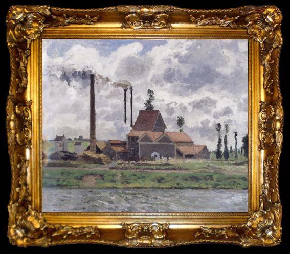 framed  Camille Pissarro Factory near Pontoise Usine pres de Pontoise, ta009-2